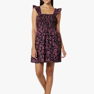 Chic Black and Pink Floral Mini Dress